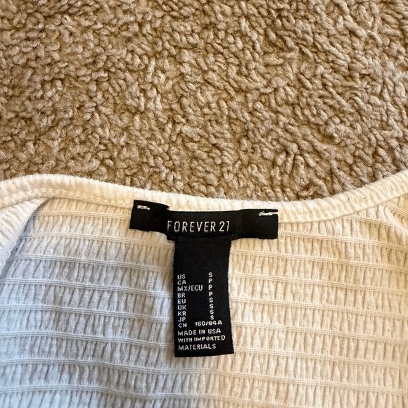Forever 21 White Textured Crop Top - Picture 3 of 3